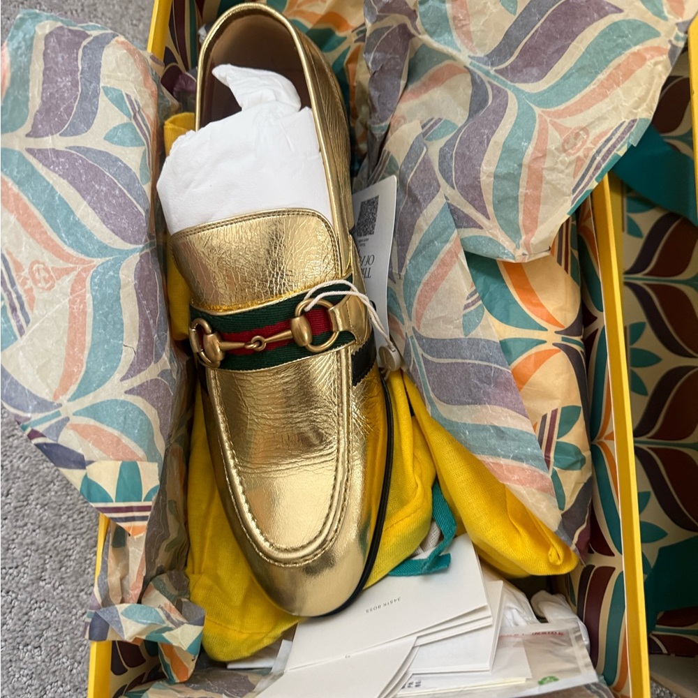 Gucci adidas Gold Loafers size 8UK - Picture 4 of 7